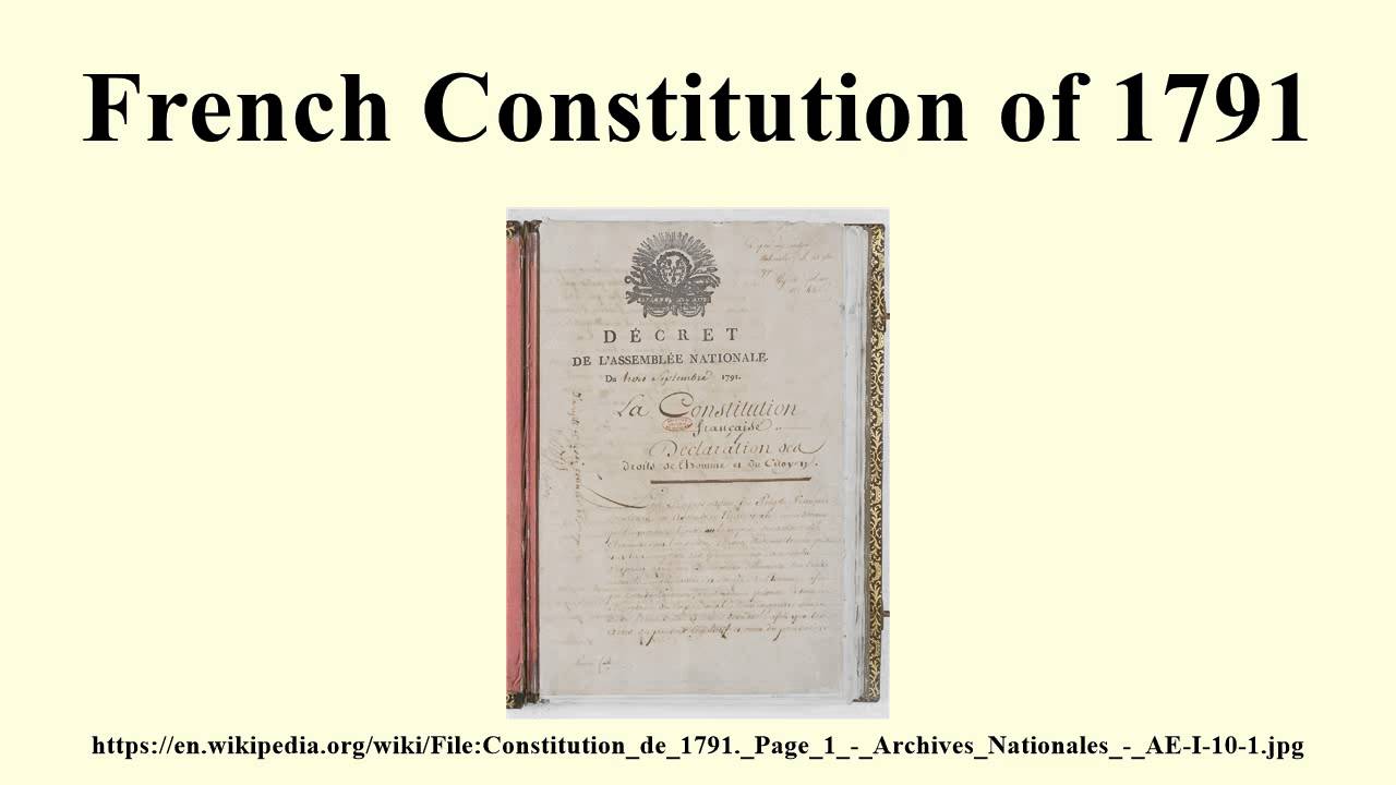 the constitution of 1791 the french revolution